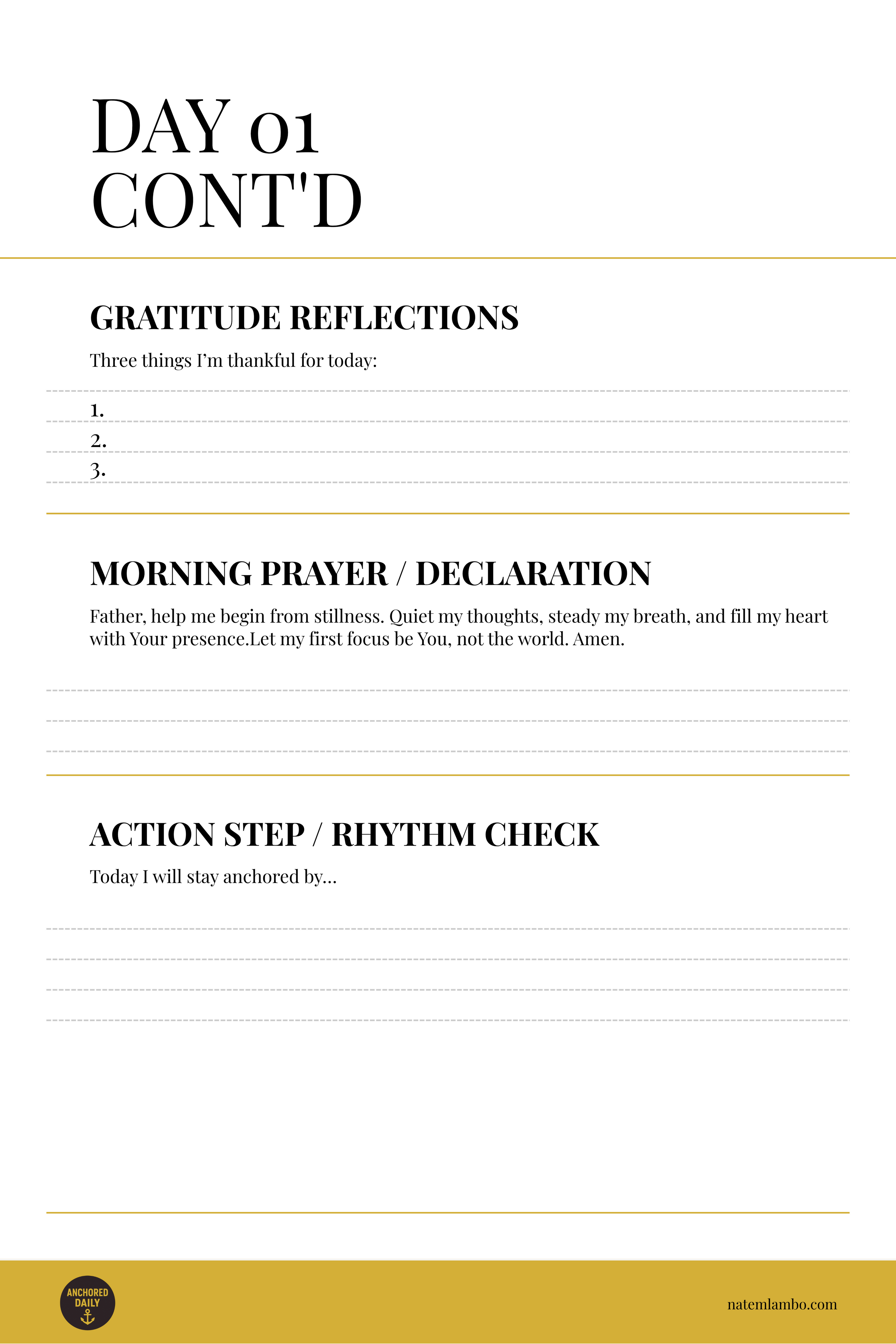 Anchored Daily: 30 Day Morning Journal - Paperback