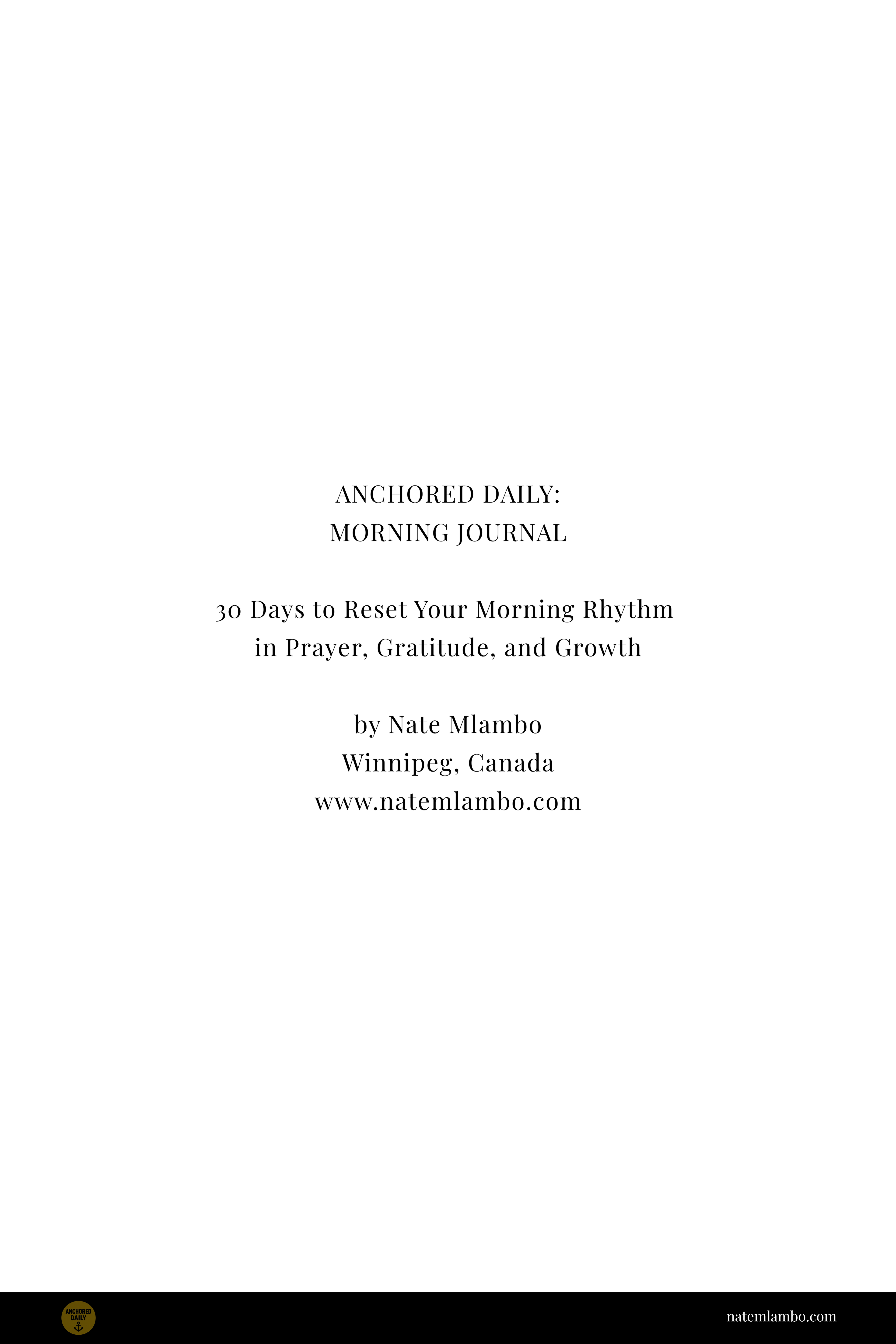 Anchored Daily: 30 Day Morning Journal - Paperback