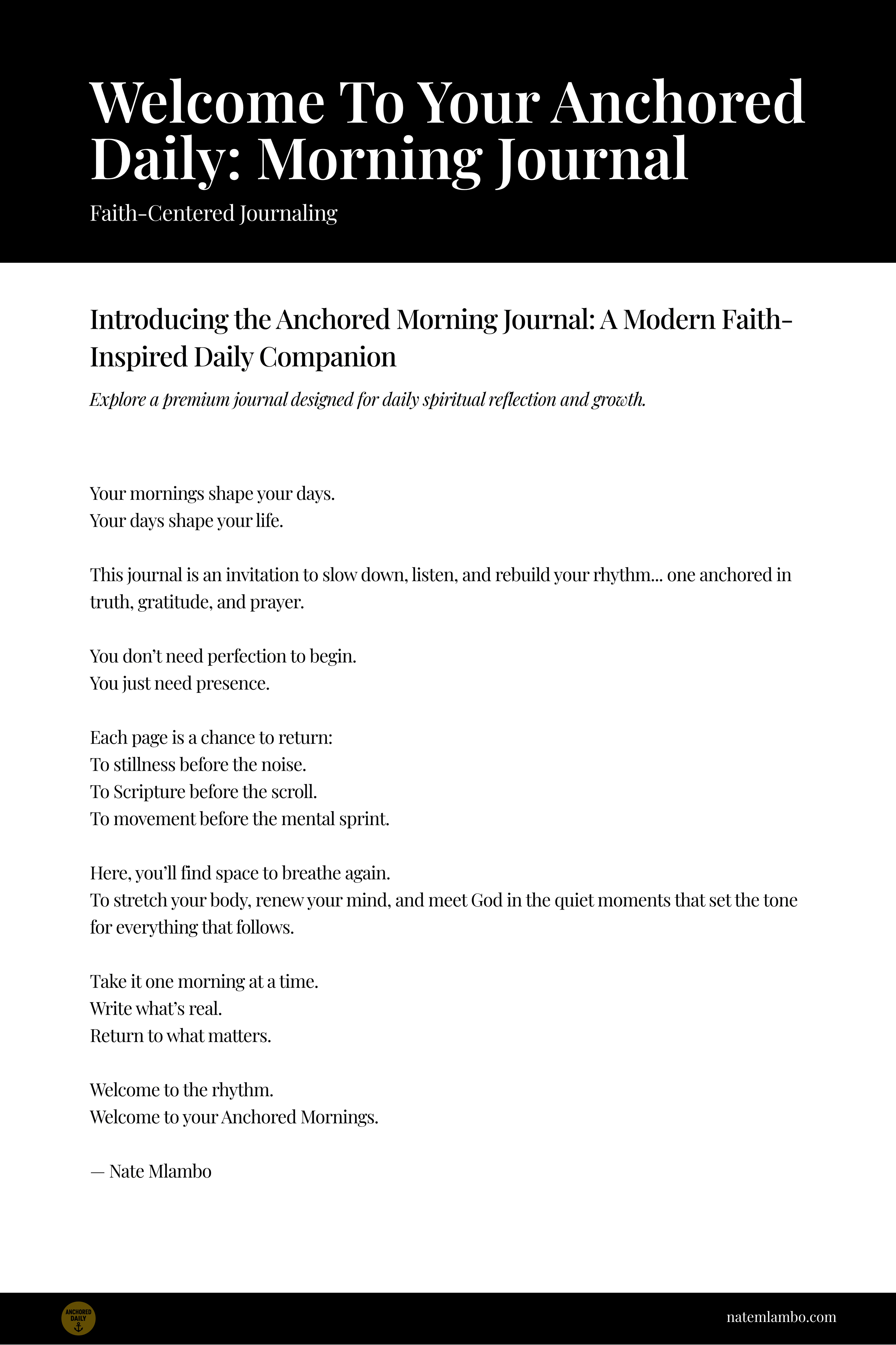 Anchored Daily: 30 Day Morning Digital Journal - Laptop, Tablet, Phone