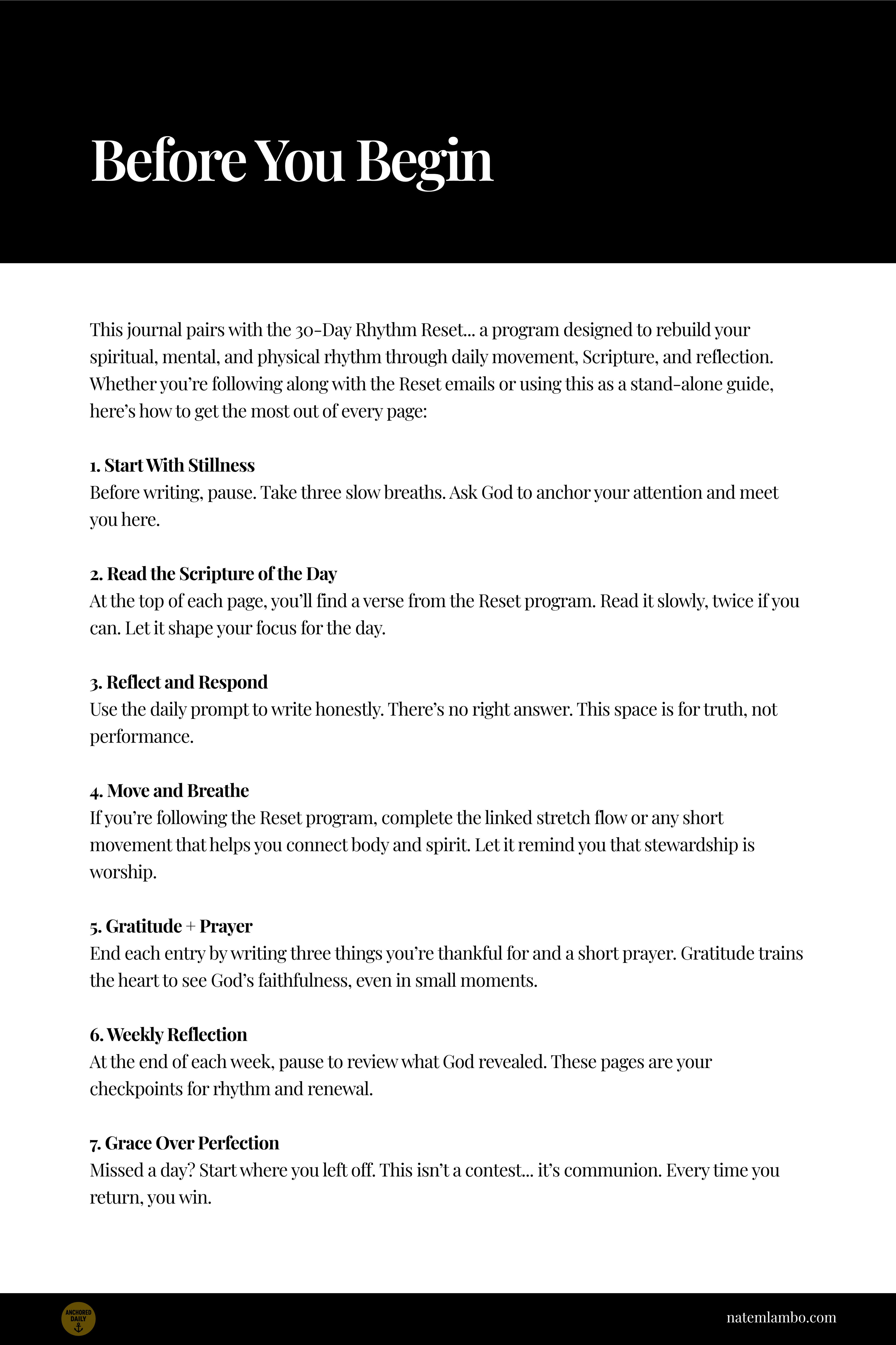 Anchored Daily: 30 Day Morning Digital Journal - Laptop, Tablet, Phone