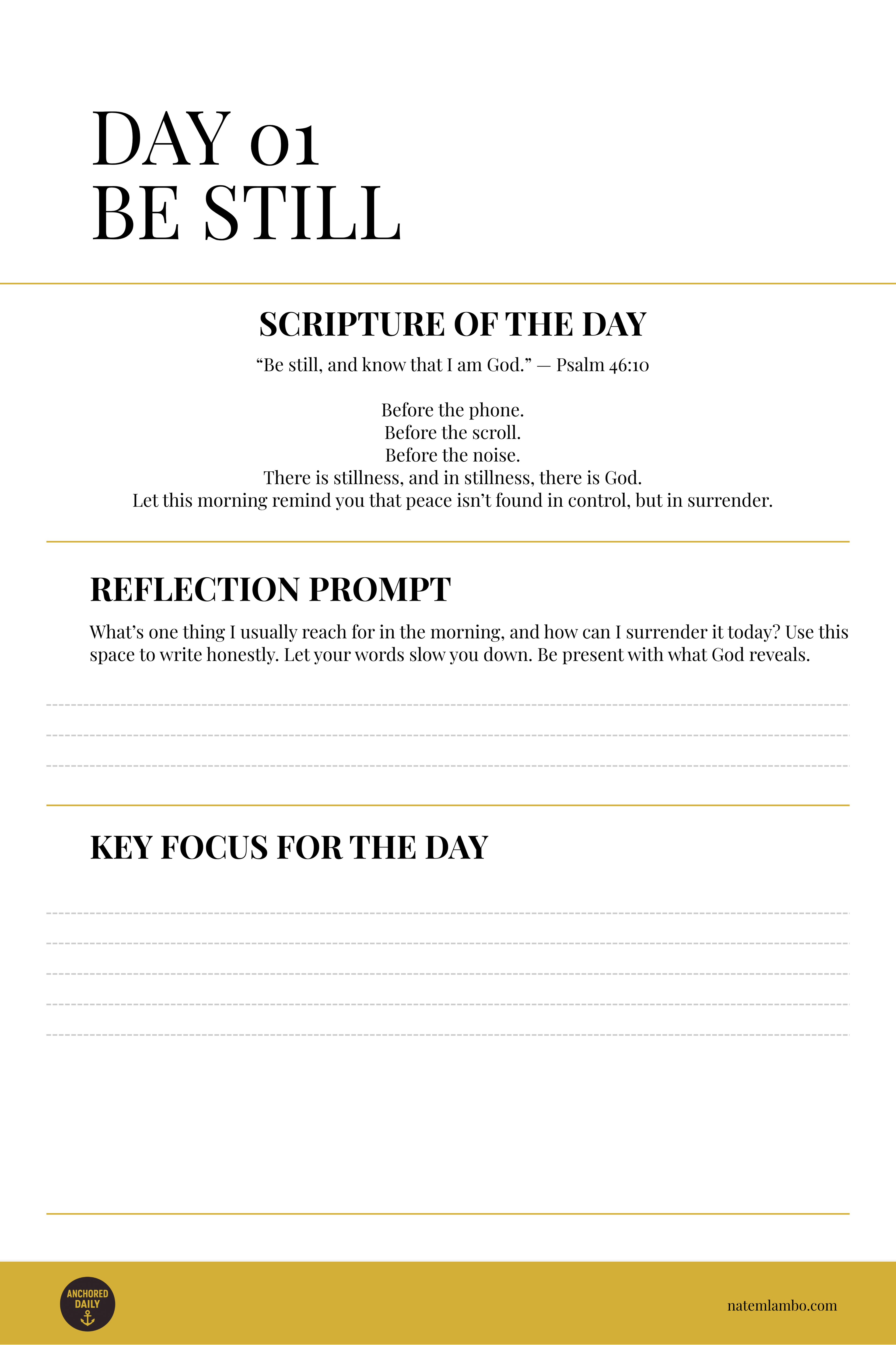 Anchored Daily: 30 Day Morning Digital Journal - Laptop, Tablet, Phone